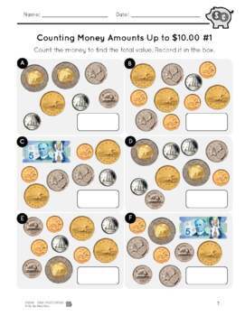 Canadian Money Worksheets and Financial Literacy Grades 3-4 | TPT