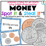 Canadian Money game - adding to 40¢ using dimes + nickels 