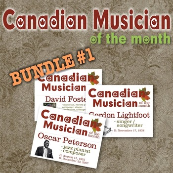 Preview of Composer / Musician of the Month - Canadian Ed. Bulletin Board Set - BUNDLE