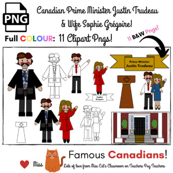 Preview of Canadian Prime Minister Justin Trudeau & Sophie Gregoire Clip Art