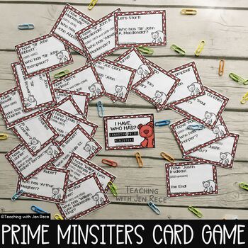 Preview of I Have, Who Has? Canadian Prime Ministers Card Game