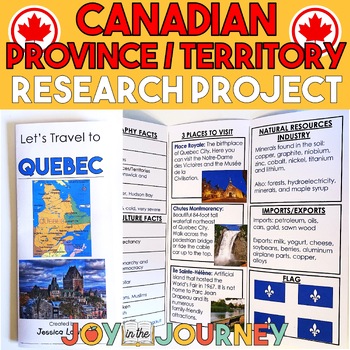 Preview of Canadian Province | Territory Research Project (Print & Digital)