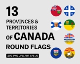 Canadian Province Territory Round Flags Vector Cricut Set 