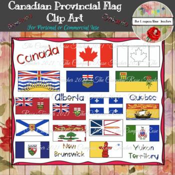 Preview of Canadian Provincial/Territorial Flags Clip Art for Commercial or Personal Use