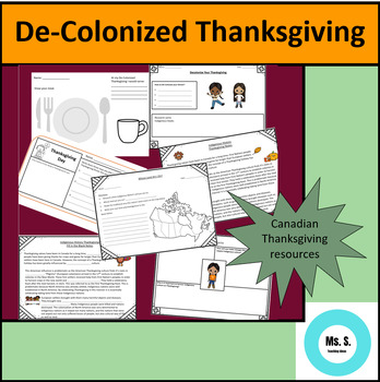 Preview of Canadian Thanksgiving - Decolonized Thanksgiving & Indigenous History