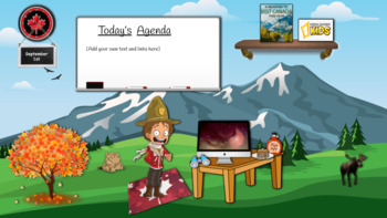 Preview of Canadian Themed Virtual Animated Google Classroom