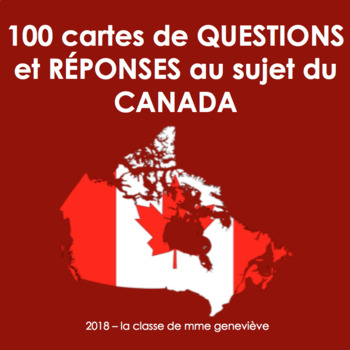 Preview of Canadian Trivia Cards - in FRENCH