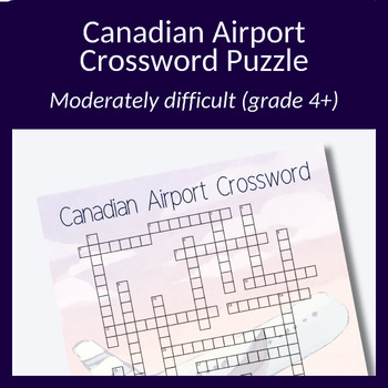 Preview of Canadian airport crossword puzzle (clues are IATA airport codes)