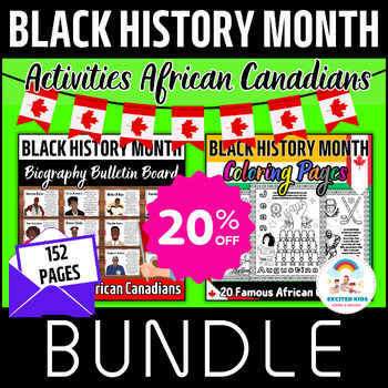Preview of Canadians Black History Month BUNDLE | Posters & Coloring PACK