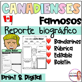 Preview of Canadians History Month in SPANISH - Research templates