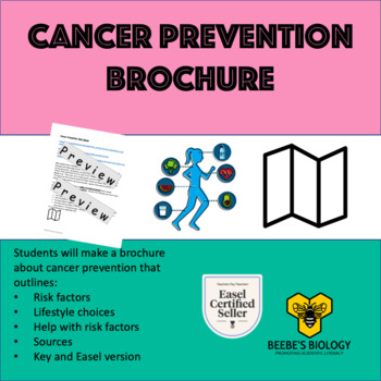 Preview of Cancer Prevention Brochure Webquest