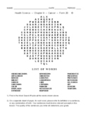 Cancer - Word Search Worksheet - Form 2