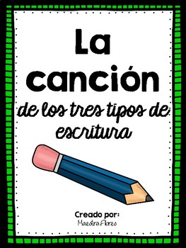 Preview of Canción escritura/ Spanish Song on Writing