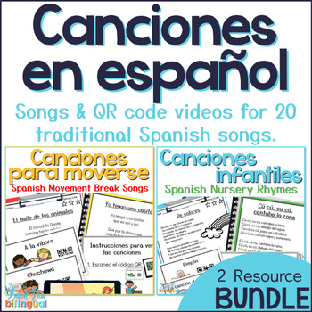 Preview of Canciones en español Bundle - Spanish Nursery Rhymes & Movement Break Songs