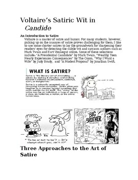 examples of satire in candide