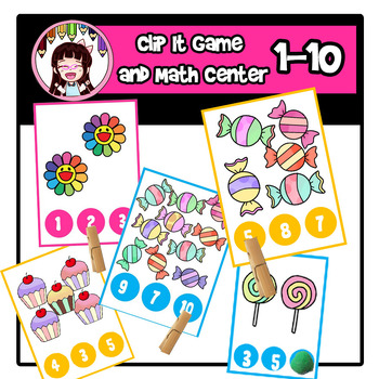 Preview of Candies count - Clip It Game and Math Center