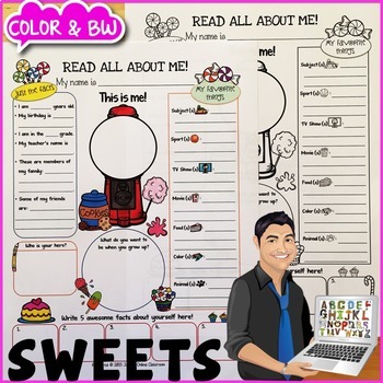 Preview of Candy All About Me Worksheet {Dollar Deals Paper/Poster/Printable/Page}