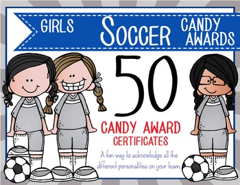 Preview of SOCCER - girls - Candy Award Certificates - editable MS Power Point