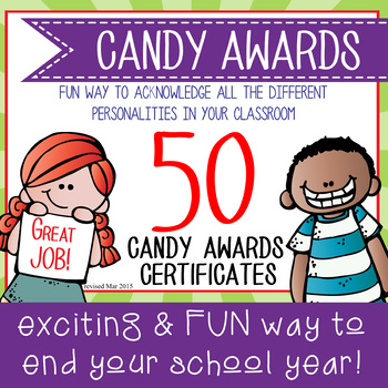 Preview of Candy Award Certificates - editable MS Word and PDF