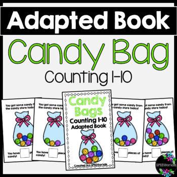 Preview of Candy Bag Adapted Book (Counting 1-10)