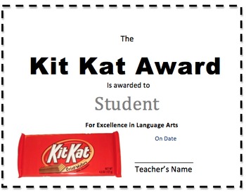 Candy Bar Award Certificate Sample Pack by All Star Resources TpT