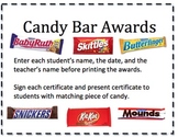 Candy Bar Award Certificates