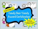 EDITABLE Candy Bar Awards Certificates. End of the Year. B
