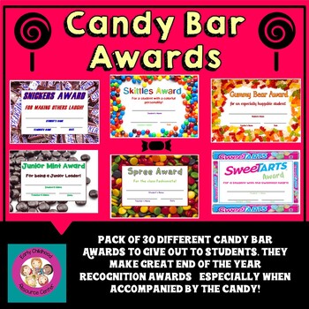 Candy Bar Awards By Early Childhood Resource Center Tpt