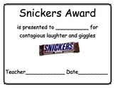Candy Bar Awards for End of Year