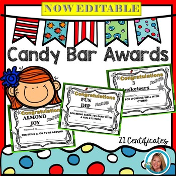 Candy Bar Awards For End Of The Year Editable Tpt