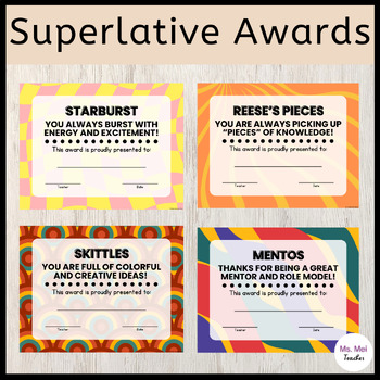 Preview of Candy Bar Class Superlative Awards - End of Year