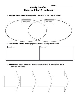 Preview of Candy Bomber Chapter worksheets and activities
