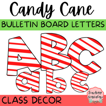 Preview of Candy Cane Bulletin Board Letters: Christmas Class Decor