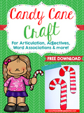 Candy Cane Craft For Articulation, Adjectives, Word Associ