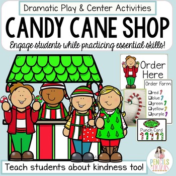 Preview of Candy Cane Dramatic Play Activities | Christmas & December Center Ideas