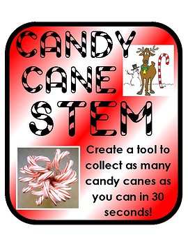 Preview of Candy Cane Grab: Holiday Christmas STEM activity with simple materials