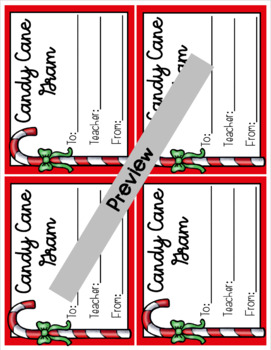 Candy Cane Gram Tag by Fifth With Ms Smith | Teachers Pay Teachers