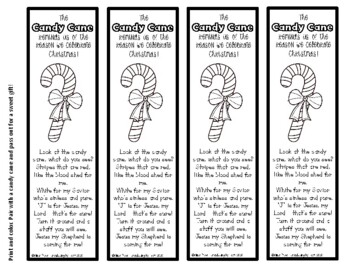 Candy Cane Legend Sheet & Bookmarks by Homeschooling by Heart  TPT