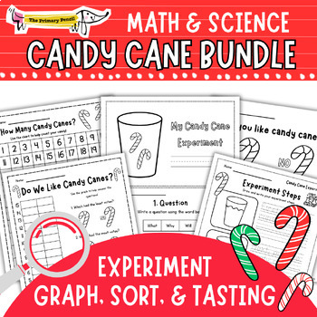 Preview of Candy Cane Math & Science Activity Bundle | Christmas Hands-On Learning!