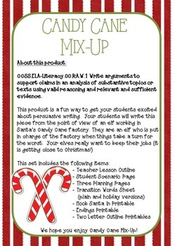 Christmas Persuasive Writing {Candy Cane Mix-Up} by The Literacy Loft
