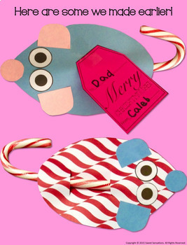 candy cane mouse craft template