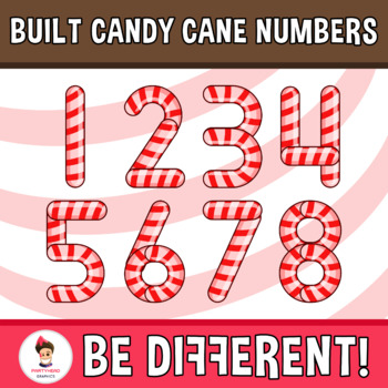 Built Candy Cane Numbers Clipart by PartyHead Graphics | TpT