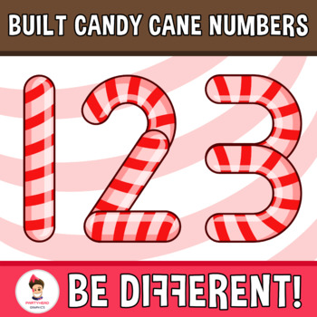 Built Candy Cane Numbers Clipart by PartyHead Graphics | TPT