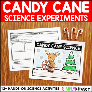 Preview of Candy Cane Experiment & Science, Christmas & Winter Activities for Kindergarten