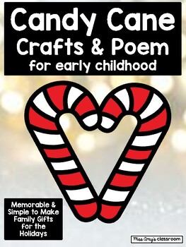 Preview of Candy Cane Simple Crafts & Poem - Parent Holiday Gifts for Early Childhood