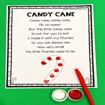 Preview of Candy Cane Thumbprint Poem Keepsake