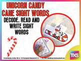 Candy Cane Unicorn Editable Sight Words