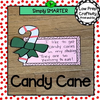 Preview of Candy Cane Writing Cut and Paste Craftivity