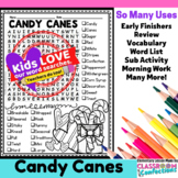 Candy Canes Word Search Activity | Fun Christmas Word Sear