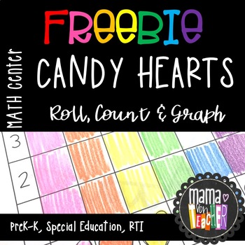 Preview of FREEBIE! Candy Heart Math: Sorting & Graphing Match Center {PreK-K}